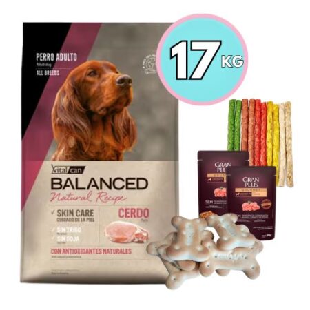 Balanced Natural Recipe Cerdo 17 kg + Snacks