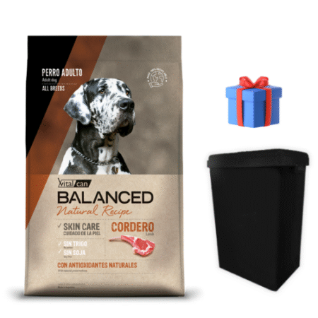 Balanced Natural Recipe Perro Cordero 15 kg + Contenedor