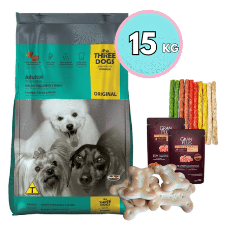 THREE DOGS Original – Adultos Razas pequeñas y mini 15kg