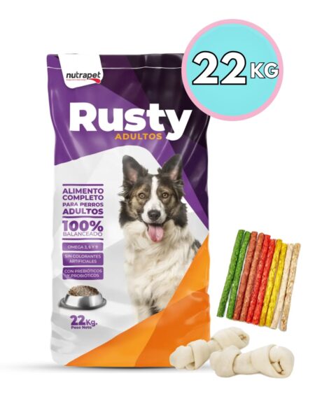 Rusty Perro Adulto 22 kg + Snacks