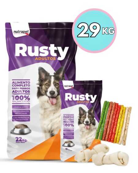 Rusty Perro Adulto 22 + 6 kg + Snacks
