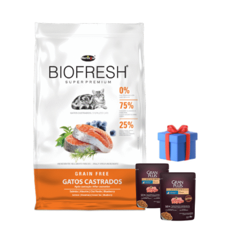 BIOFRESH para gatos – Castrados 7.5kg + Snacks