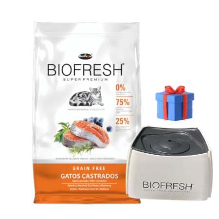 BIOFRESH para gatos – Castrados 7.5kg + Bebedero tipo fuente