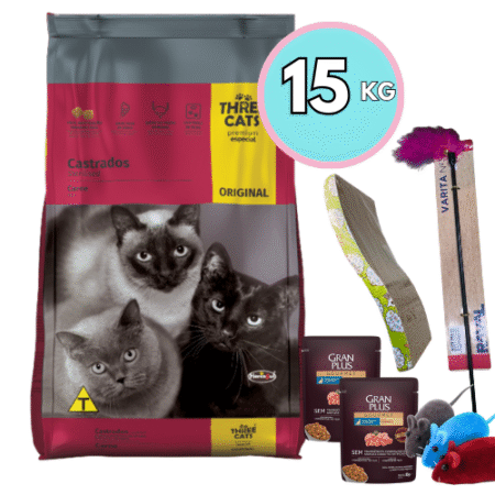 THREE CATS Original – Castrados 15kg + Regalo