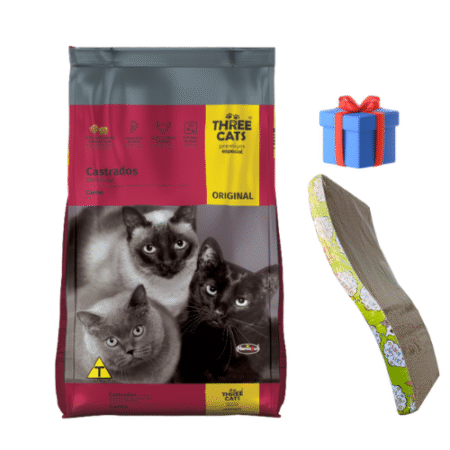 THREE CATS Original – Castrados 10kg + Rascador