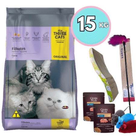 THREE CATS Original – Cachorro15kg + Snacks