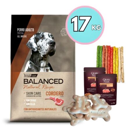Balanced Natural Recipe Perro Cordero 17 kg + Snacks
