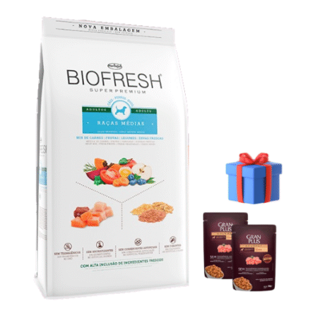 BIOFRESH para perros – Adultos Razas medianas 15kg + Snacks