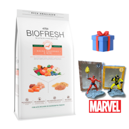 BIOFRESH para perros – Adultos Razas pequeñas y mini 15kg + Figura de acción de Marvel
