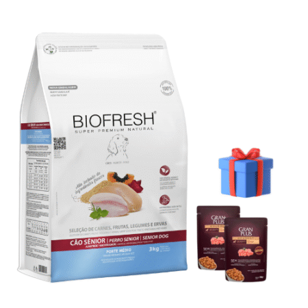 BIOFRESH para perros – SENIOR Razas medianas 10kg + Snacks