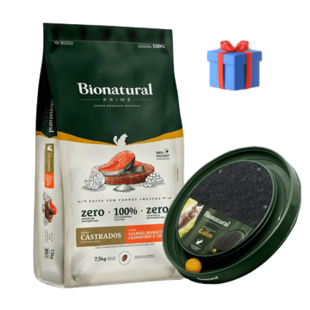 Bionatural gato castrado Salmón 7.5Kg + Juguete interactivo