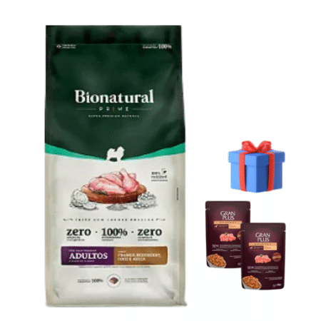 Bionatural perro Adulto Raza pequeña sabor pollo 10kg + Snacks