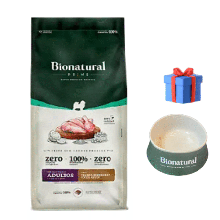 Bionatural perro Adulto raza pequeña sabor pollo 10kg + Plato