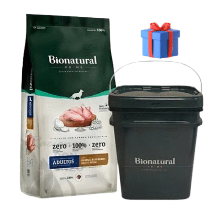 Bionatural perro Adulto raza mediana y grande sabor pollo 15+ Contenedor