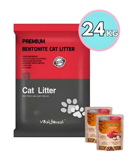 Arena Aglomerante Cat Litter 24kg + Salsas