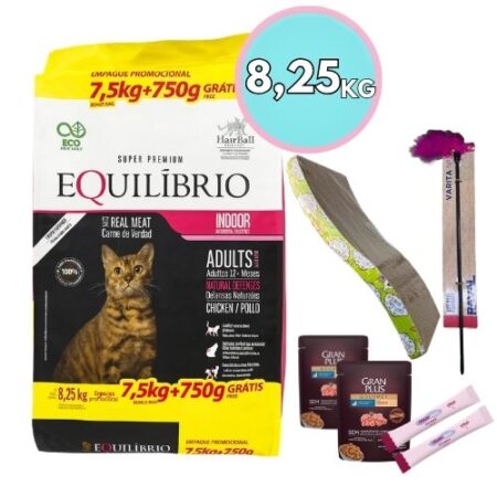 Equilibrio Gato Adulto Hairball 8,25 kg + Snack, juguete o rascador
