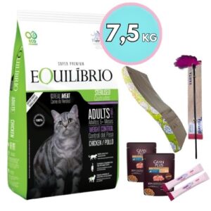 Equilibrio Gato Castrado Hairball 7.5kg + Snacks, rascador o juguete