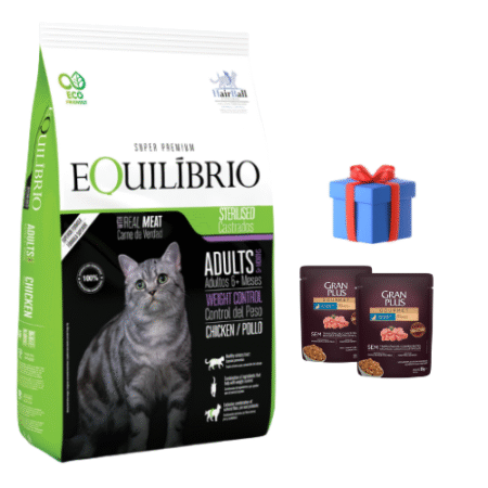 Equilibrio Gato Castrado Hairball 7.5kg + Snacks