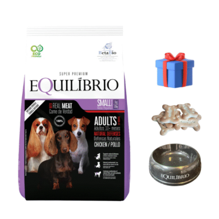 Equilibrio Perro Adulto Raza Pequeña 7.5kg + Snack y plato