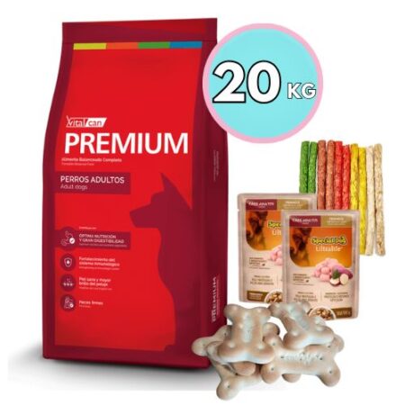 Vitalcan Premium Adulto 20kg + Snacks