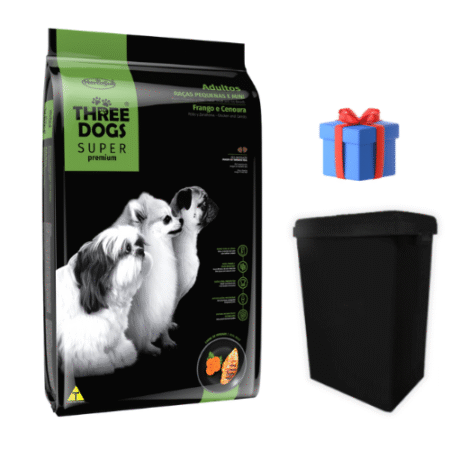 THREE DOGS Adultos – Razas Pequeñas y Mini 15+2kg + Cotenedor