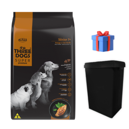 THREE DOGS Senior 7+ – Todas las razas 15+2kg + Contenedor