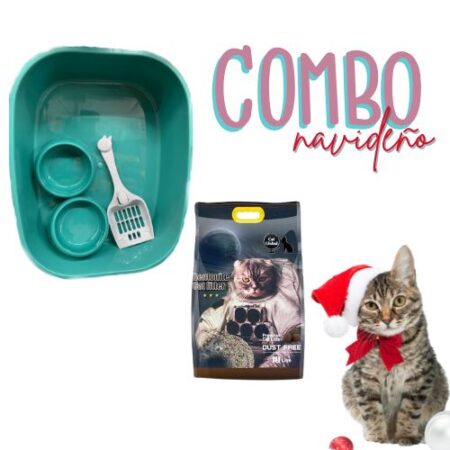 Combo 🎅🏼🎄 Kit Sanitario + Arena Aglomerante Cat Global 5L Café