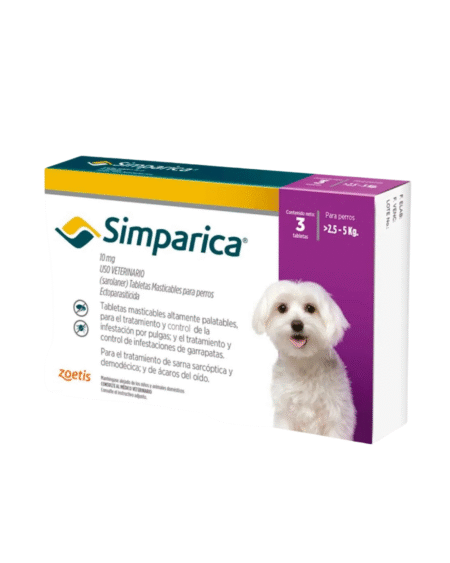 Antipulgas y Garrapatas Simparica 2.5 a 5kg