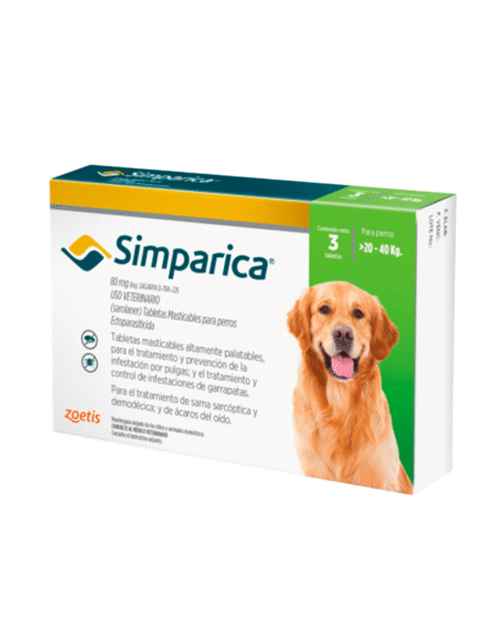Antipulgas y Garrapatas Simparica 20 a 40kg