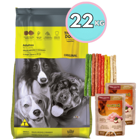 THREE DOGS Original – Razas medianas y grandes 20+2kg + Regalo 🎁