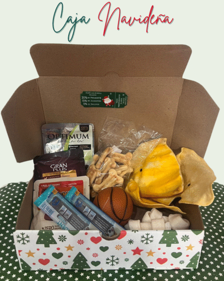 Caja Navideña N°13: Perro Snacks + juguete🎅🏼🎄