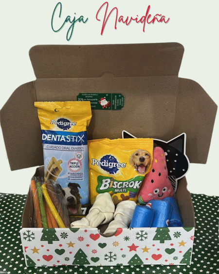 Caja Navideña N°14: Perro Snacks y Juguetes 🎅🏼🎄
