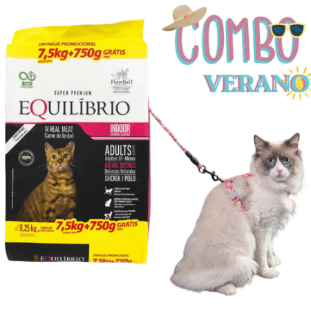 Combo Equilibrio Gato Adulto 7.5kg +750g  + Arnés con Correa