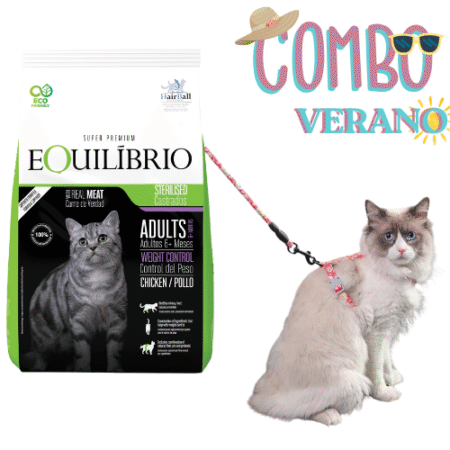 Combo Equilibrio Gato Castrado 7.5kg + Arnés con Correa