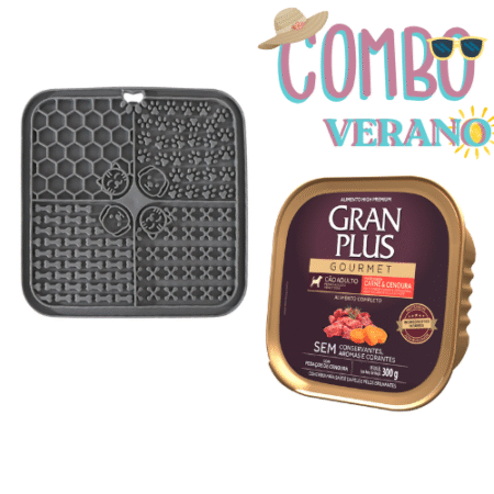Combo: Kit  tapete de lamido de goma +Paté Lomo GranPlus Perro 300g