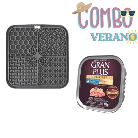 Combo: Kit  tapete de lamido de goma +Paté Lomo GranPlus Gato 100g