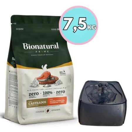 Bionatural Prime Gato Castrado 7,5 kg + Bebedero eléctrico
