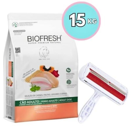 BIOFRESH Adulto Raza Pequeña y Mini 15 kg + Rodillo Quita Pelo