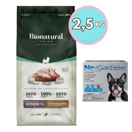 bionatural senior raza pequeña 2.5kg + Pastilla Nexgard 4-10kg