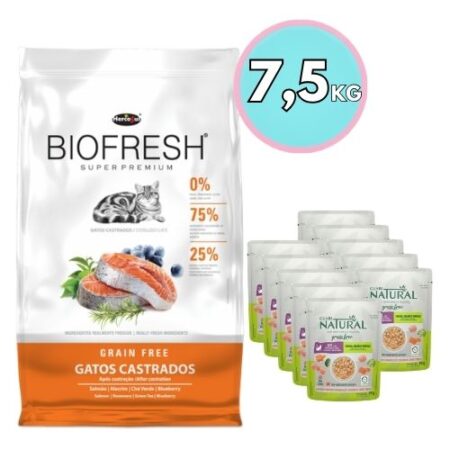 Biofresh Gato Castrado 7,5 kg + 18 salsas Guabi Natural