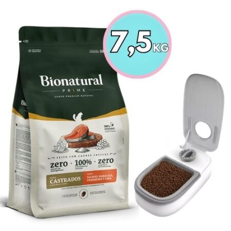 Bionatural Gato Castrado 7,5 kg + Comedero Timer