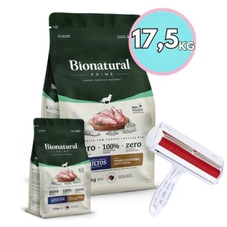 Bionatural Adulto Raza Mediana 15 + 2,5 kg + Rodillo quita pelo
