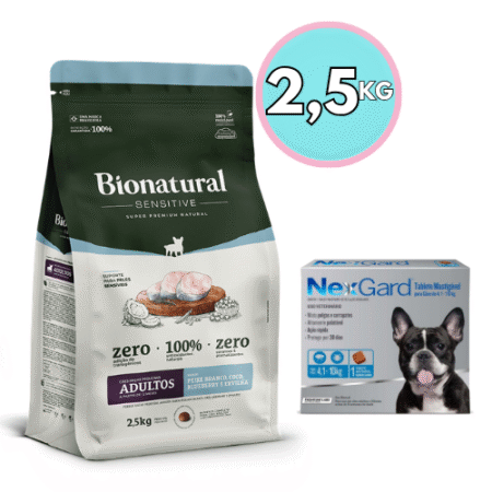 Bionatural Perro Sensitive Razas Pequeñas 2,5 Kg + Pastilla Nexgard 4-10kg