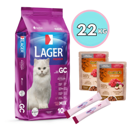 LAGER Alimento Gato Castrado 22kg + Regalo