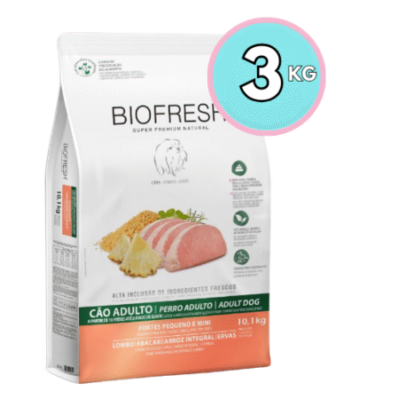 BIOFRESH para perros – Adultos Razas Pequeñas 3kg Cerdo y Ananá