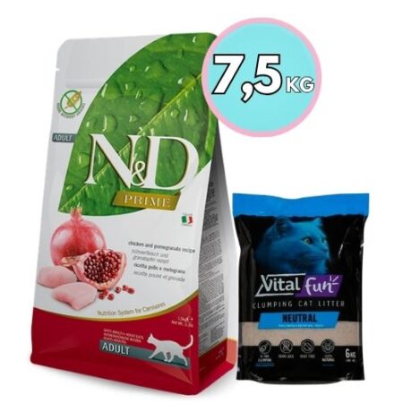 Nyd prime Gato castrado 7,5 kg + Arena aglomerante VitalFun 6 kg