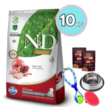 NyD prime Perro Cachorro Raza Mediana 10kg + Regalo