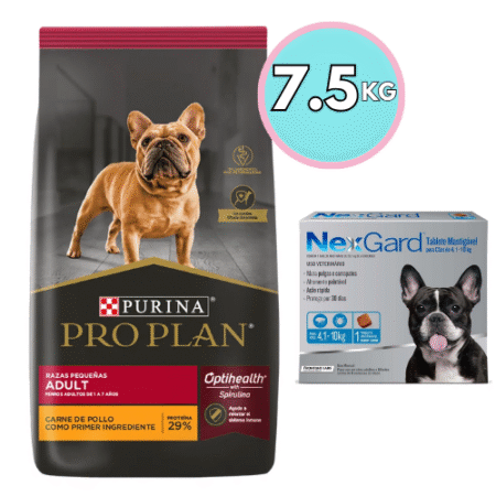 ProPlan Adulto Raza pequeña 7.5kg + Pastilla Nexgard 4-10kg