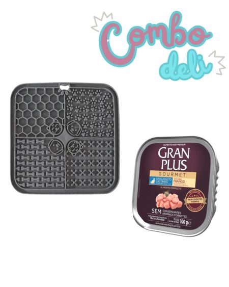 Combo: Kit  tapete de lamido de goma + Paté Lomo GranPlus Gato 100g