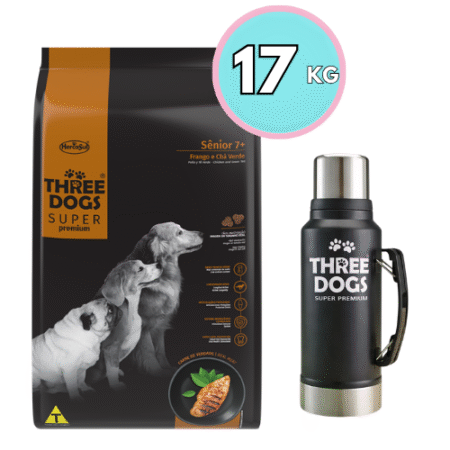 THREE DOGS Senior 7+ – Todas las razas 15+2kg + Termo